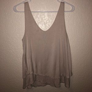 Cream layered tank top